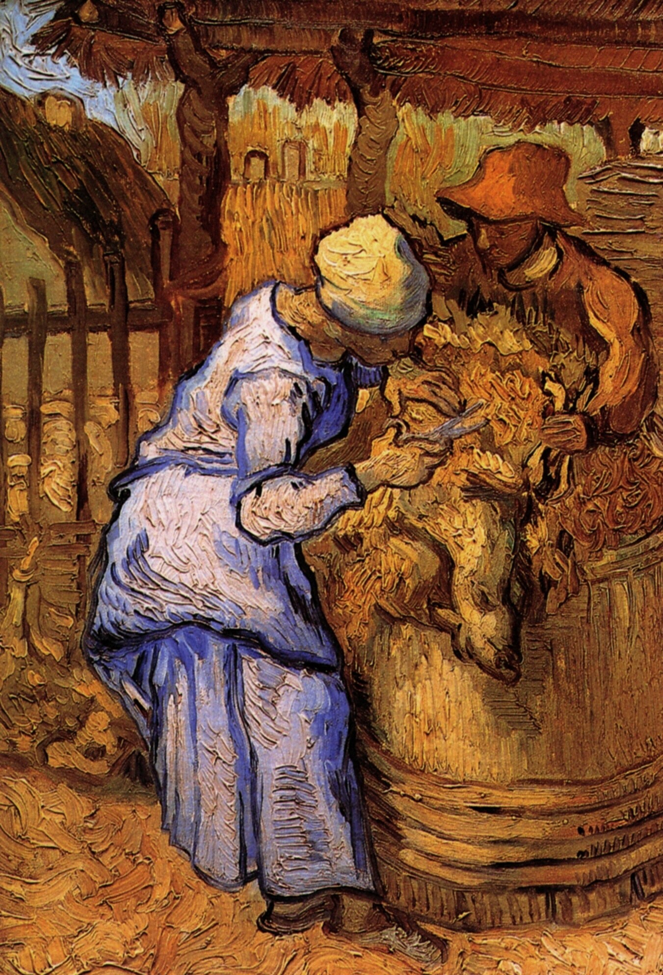 Sheep-Shearers, The after Millet - Van Gogh Painting On Canvas